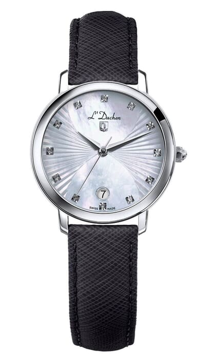 Женские часы L`Duchen Eternity D 801.11.33, механизм кварцевый, циферблат белый, браслет кожа — Изображение 1